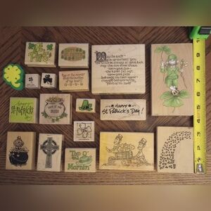 St Patrick's Day Wooden rubber stamps